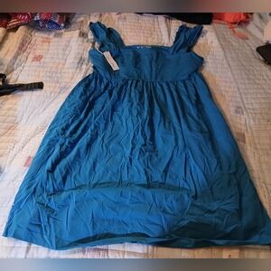 Victoria's Secret Teal Blue Ruffle-Shoulder Nightdress
